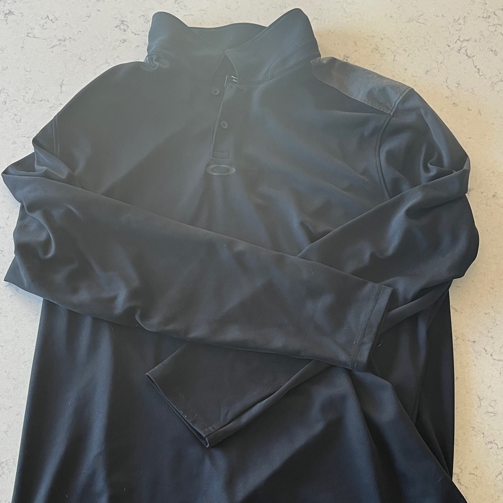 Oakley Men's Black Collar Button Performance Top 2XL